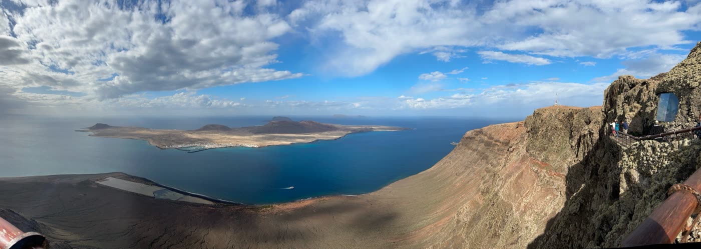 Parete scoscesa sotto il Mirador e La Graciosa